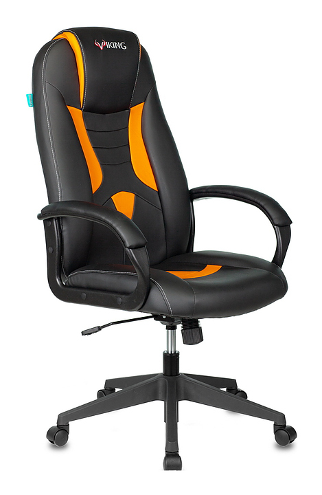 Кресло игровое Бюрократ VIKING-8N/BL-OR черный/оранжевый искусственная кожа