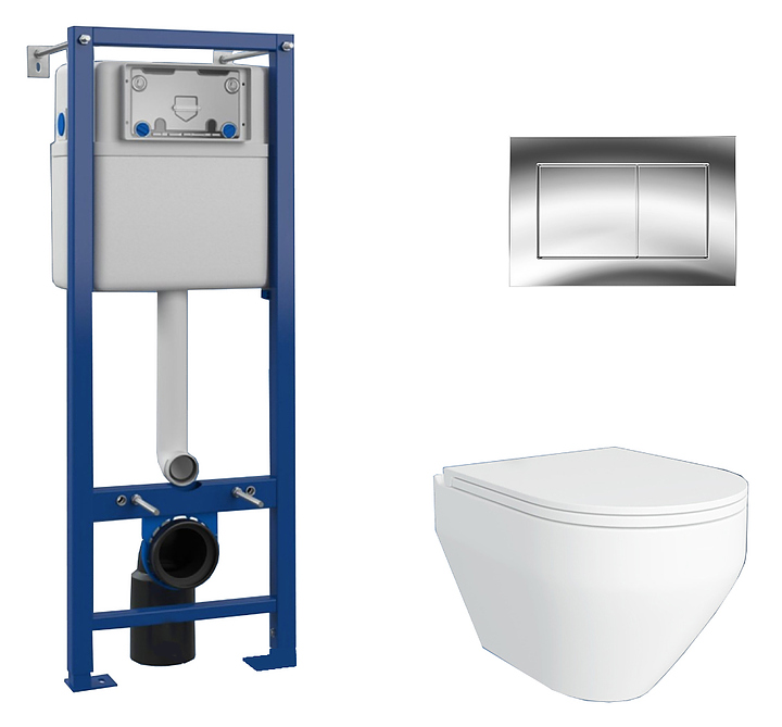 Унитаз подвесной с инсталляцией, клавишей смыва и сиденьем Maretti Calabria CA29SF01552