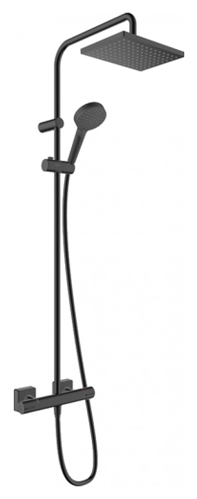 Стойка душевая с термостатом Hansgrohe HG Vernis Shape Showerpipe 230 26286670 матовая черная