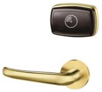 Замок электронный автономный NORWEQ iSPLIT MF, ручка Sigma 14, с цилиндром, отделка золото, левый