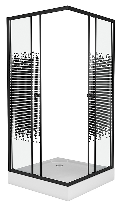 Уголок душевой Niagara NG-009-14Q BLACK 90х90х195 см