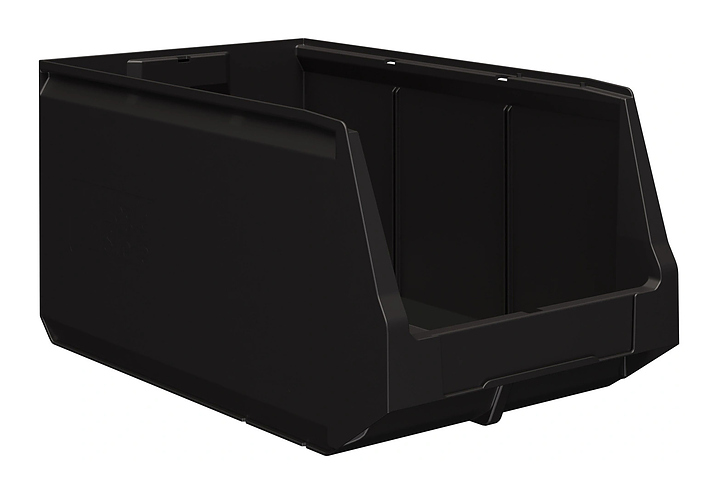Контейнер iPlast Logic Store LS-5325 N1 500х300х250 мм с отверстиями для перегородок, ЭКО, черный
