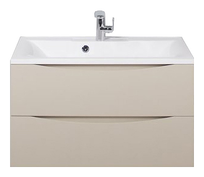 Тумба с раковиной BelBagno MARINO-800-2C-SO-CO-P + BB800/450-LV-MR-PR перелив слева, бежевый матовый