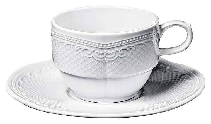 Кофейная пара Noble Aristocrat Stackable 313009 100 мл (фарфор) белая