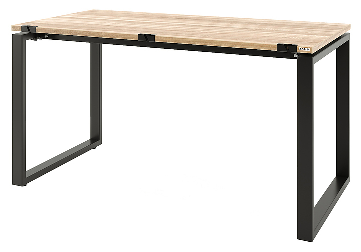 Стол офисный прямой ZAMM Зета 60х30 ТР 1800х700 с пропусками, дуб бардолино /черный муар