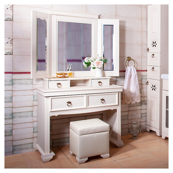 Зеркало распашное БРИКЛАЕР Кантри 120х87 см бежевый дуб прованс