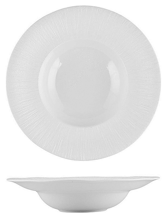 Тарелка глубокая P.L. Proff Cuisine Frost White Moon ZA0387-11-ME 420 мл d=28 см h=6,3 см (фарфор) белая