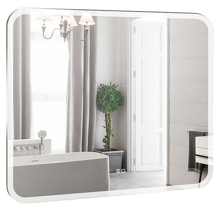 Зеркало Mixline Стив-2 80х68 см со светодиодной подсветкой, подогревом и сенсорным выключателем