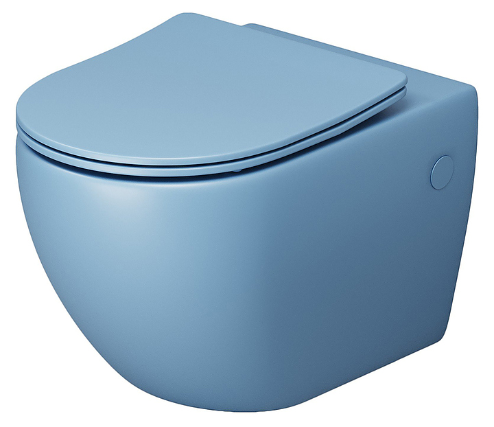 Унитаз подвесной с крышкой-сиденьем Grossman Color GR-4411BSMS голубой матовый