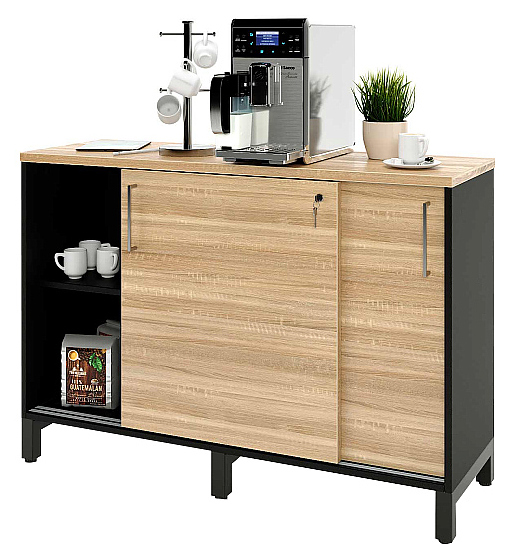 Локер ZAMM 2 полки МК 414 120х41,4х83,6 см фасад дуб Бардолино, корпус черный