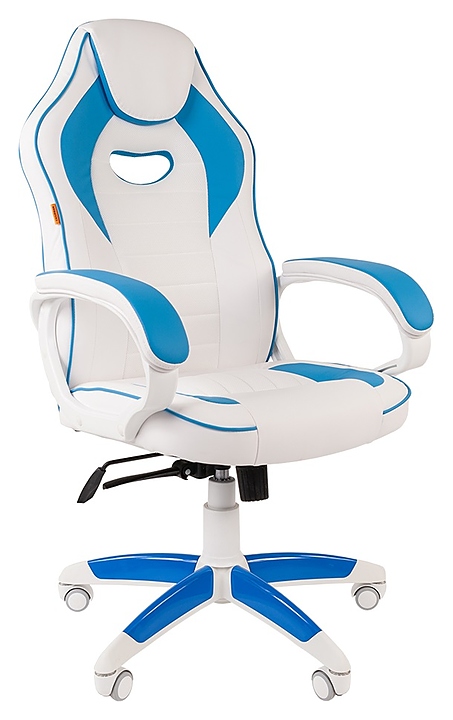 Кресло игровое Chairman GAME 16 WHITE, бело-голубое