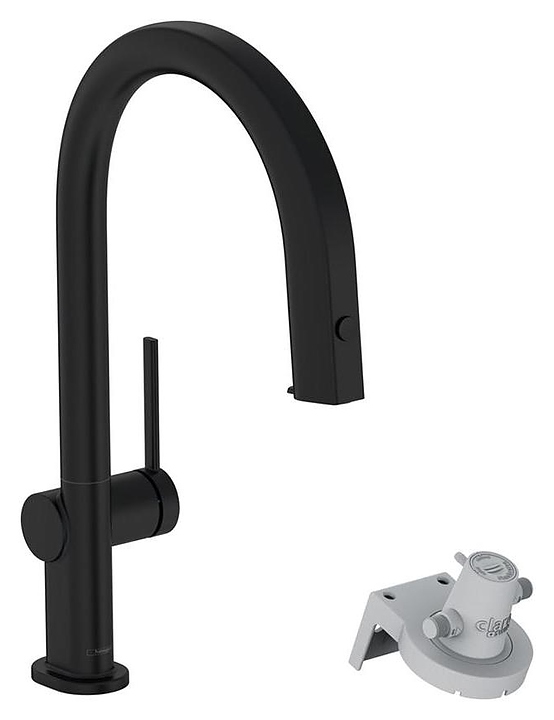 Смеситель для кухни Hansgrohe HG Aqittura M91 210 1j 76803670 с вытяжным изливом с подключением к фильтру питьевой воды, матовый черный