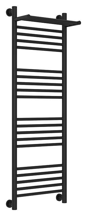 Полотенцесушитель водяной Сунержа Богема с полкой+ 120x40 см матовый черный