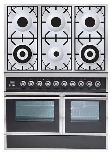 Газовая плита с духовым шкафом ILVE QDC-1006W-MW